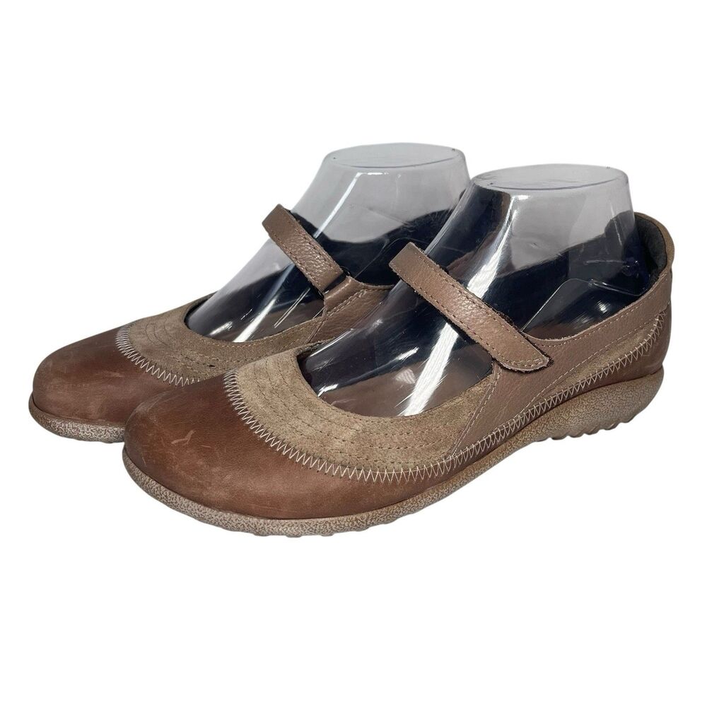 Naot Kirei Mary Jane Shoes Loafers Hook And Loop Brown Women 8